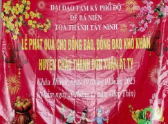 HỌ ĐẠO HUYỆN CHÂU THÀNH, TỈNH KIÊN GIANG TỔ CHỨC PHÁT QUÀ TẾT CHO ĐỒNG BÀO VÀ ĐỒNG ĐẠO