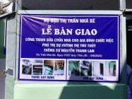 HỌ ĐẠO THỊ TRẤN NHÀ BÈ TRAO TẶNG NHÀ TÌNH THƯƠNG CHO ĐỒNG ĐẠO